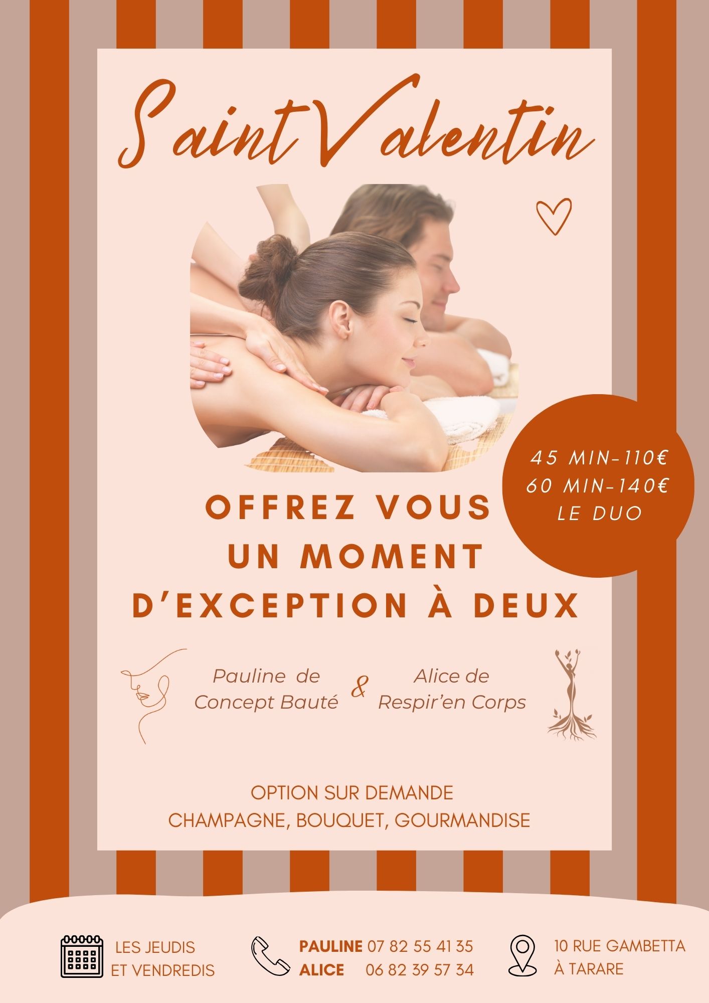 Offre Saint Valentin Massage Duo